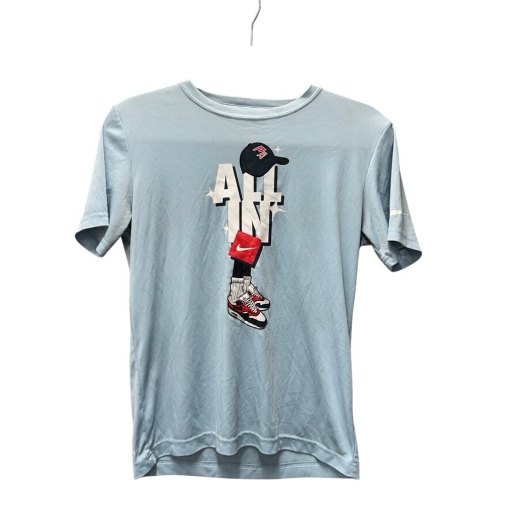 3 Brand Russell Wilson Nike Boys Light Blue All In Graphic T-Shirt Size L 12-14
